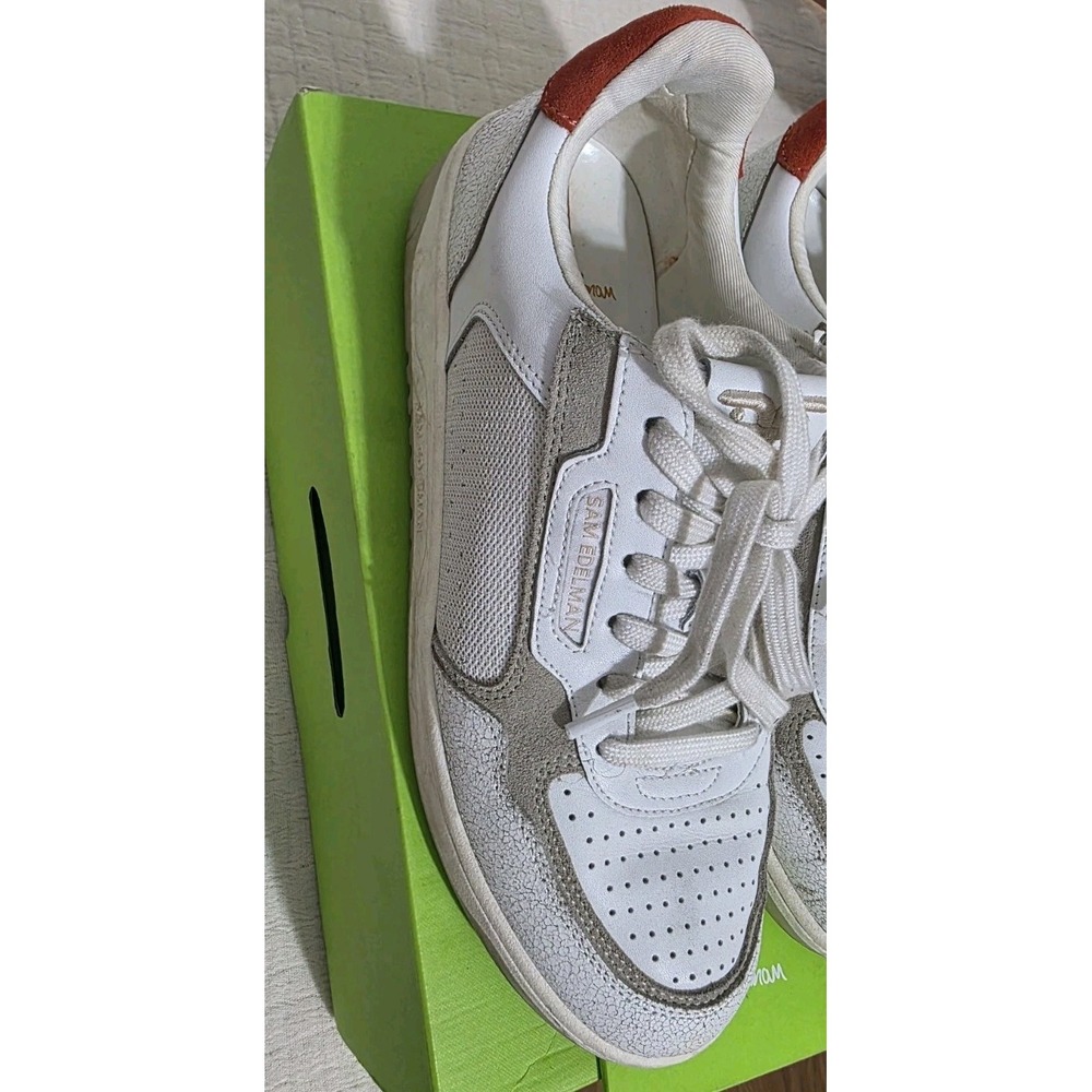 Sam Edelman Womens Harper Sneaker Beige Red Size 11